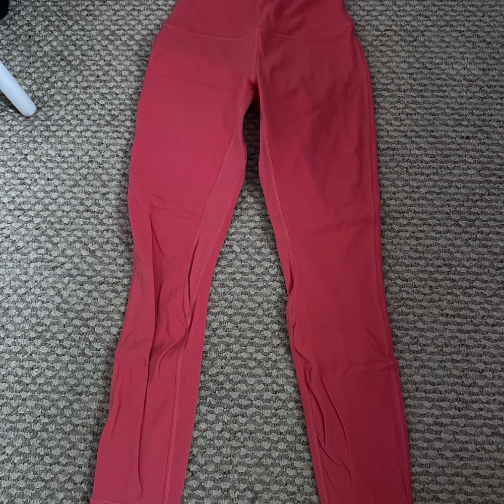 pinkish orange High-Waisted Leggings